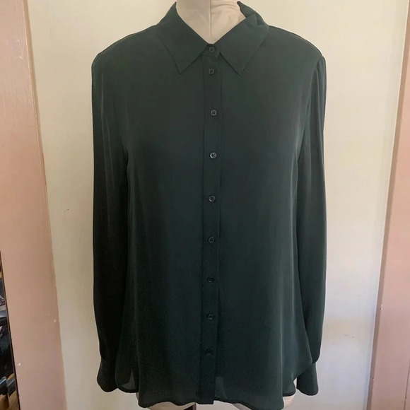 HAUTE HIPPIE EUC Open Back Button Silk Blouse Top - Picture 2 of 6